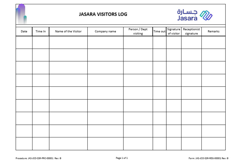 9 Visitors Log | PDF