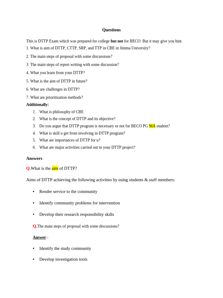DTTP-Questions and Answers | PDF | Knowledge | Science