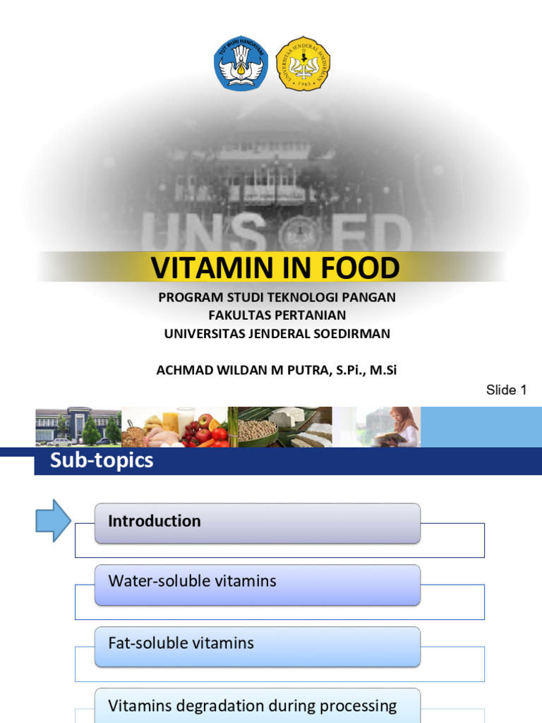 Vitamins in Food: Types and Functions | PDF | Vitamin A | Vitamin E