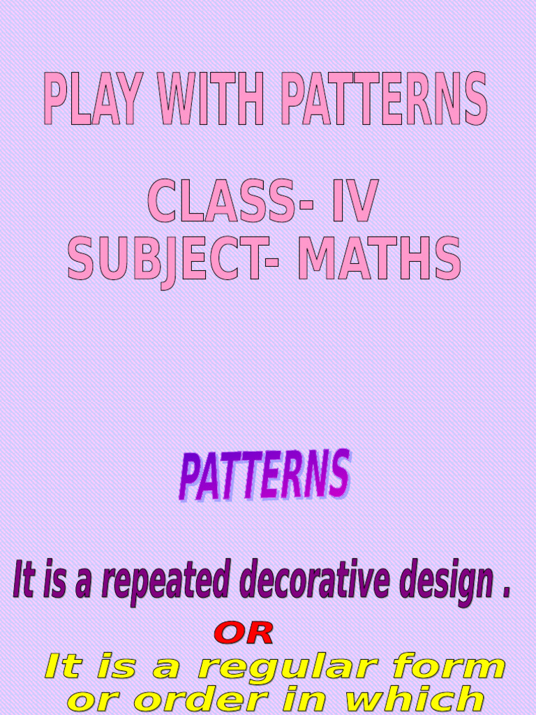 Play With Patterns | PDF
