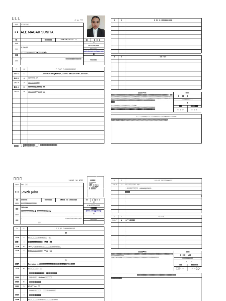 404130 rirekisho format (2) スニタ | PDF