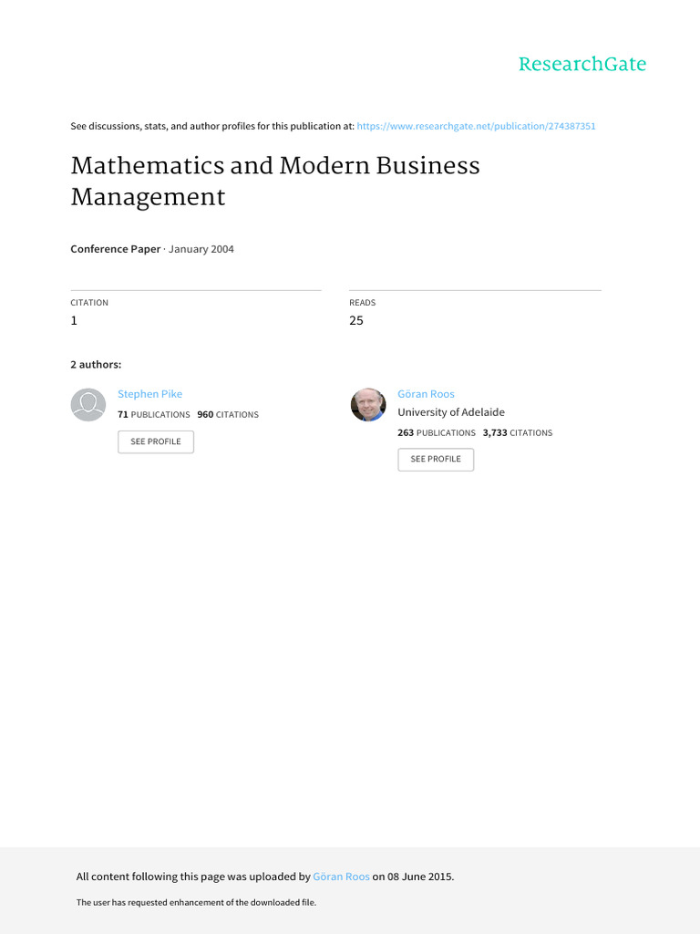 Mathematics and Modern Business Manageme | PDF | Level Of Measurement ...
