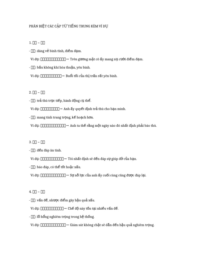 Phan Biet Tu Co Vi Du | PDF
