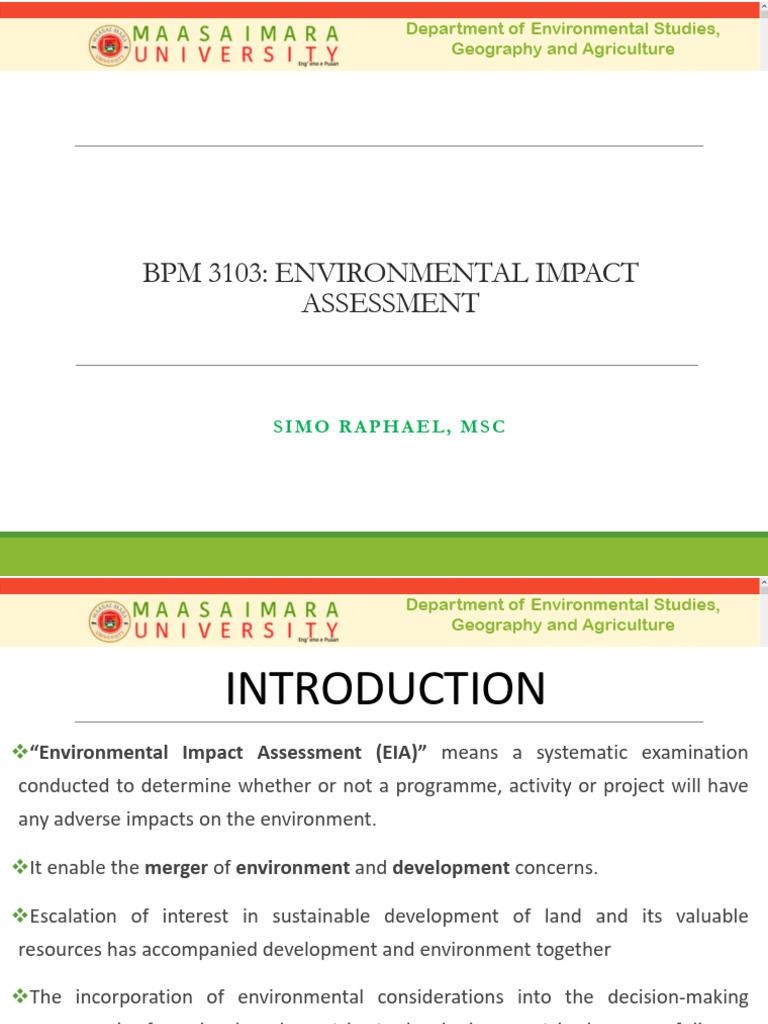 Emp Environmental Impact Assessment | PDF | Environmental Impact ...