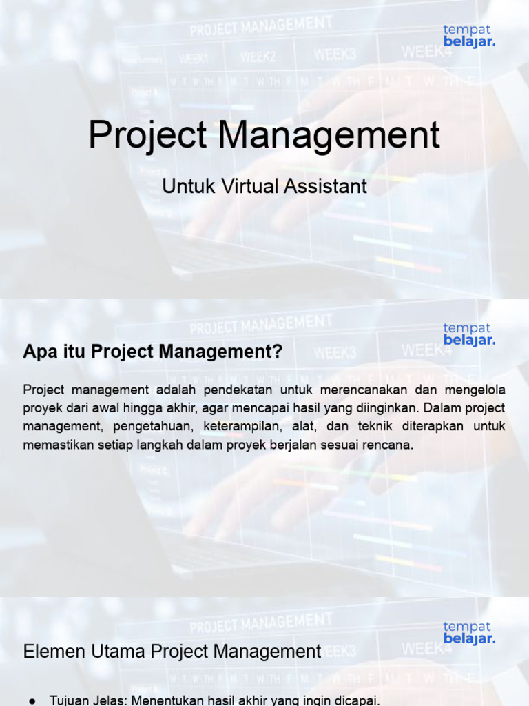 Project Management For Virtual Assistant | PDF