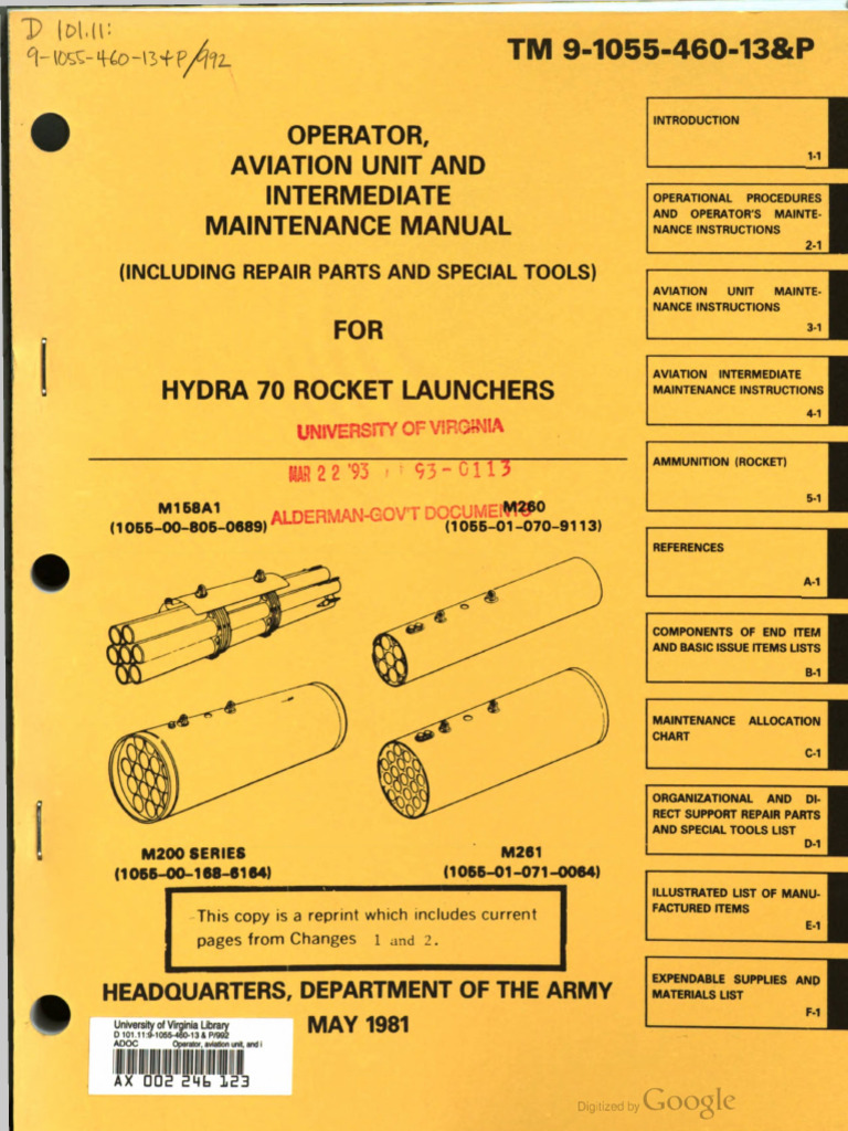 Hydra 70 Rocket Launcher Manual | PDF