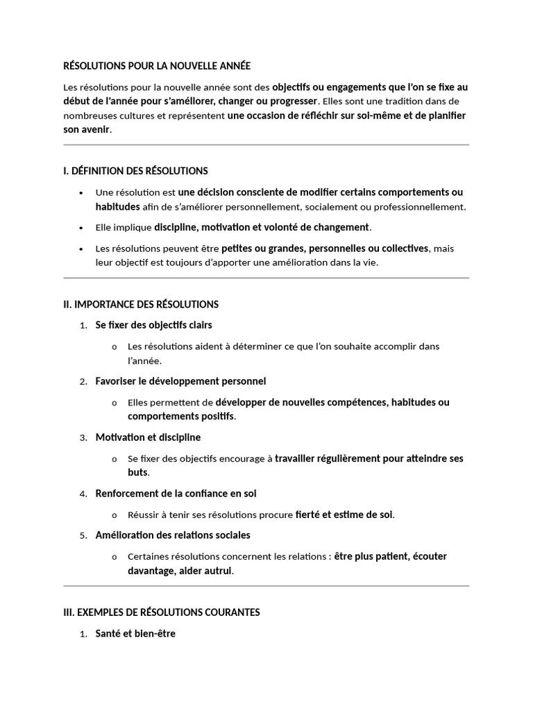 Résolutions de Nouvel An : Guide Pratique | PDF | Motivation | Motivant