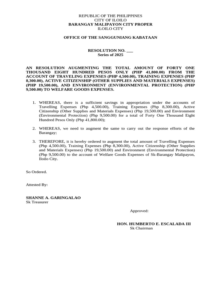 SK Resolution on Fund Augmentation | PDF