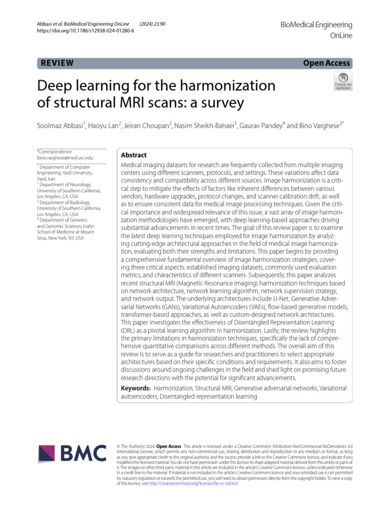 Deep Learning for MRI Image Harmonization | PDF | Medical Imaging ...