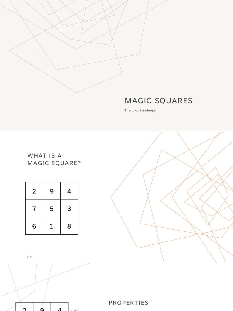 Understanding Magic Squares: Methods & Properties | PDF