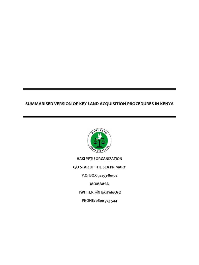 Key Land Acquisition Procedures | PDF | Civil Law (Common Law) | Justice