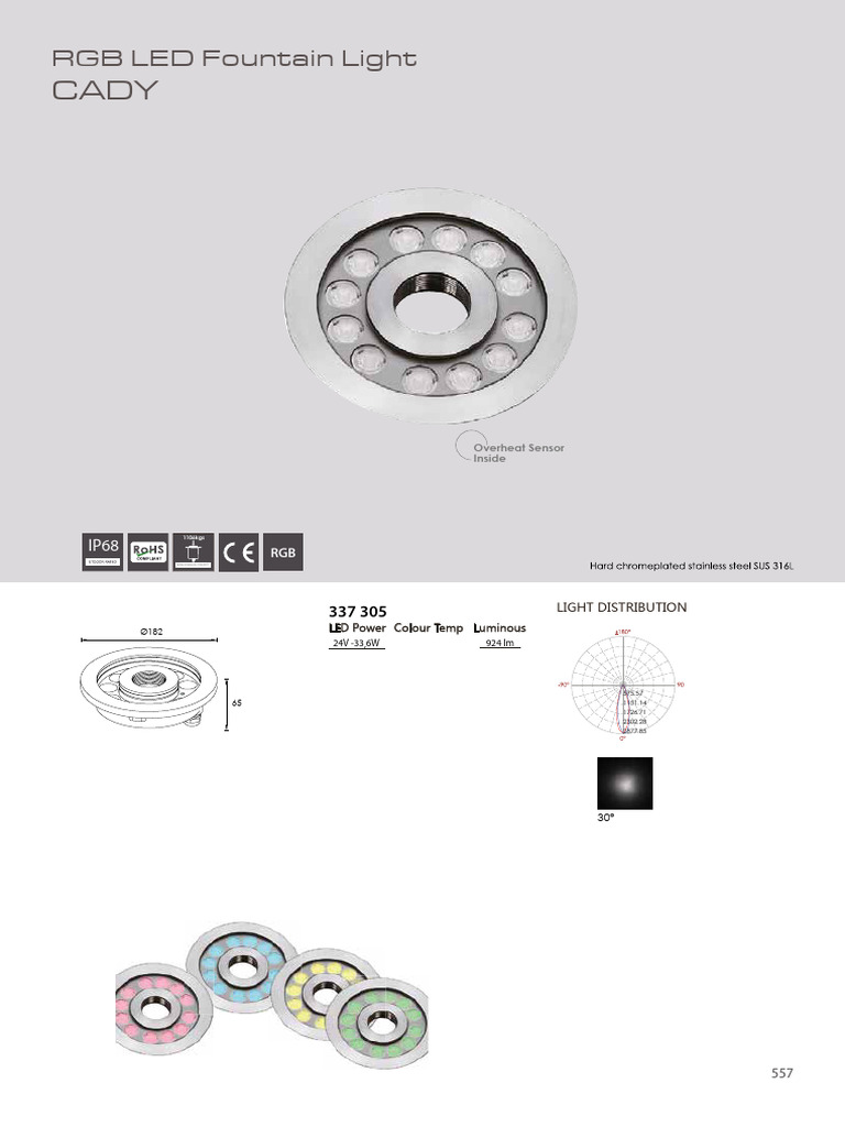 RGB LED Fountain Light Specifications | PDF