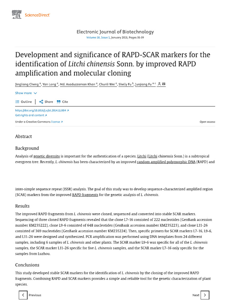 Rapd To Scar | PDF