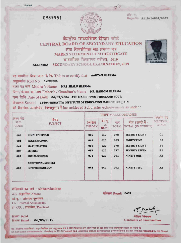 Class 10+12 Result | PDF