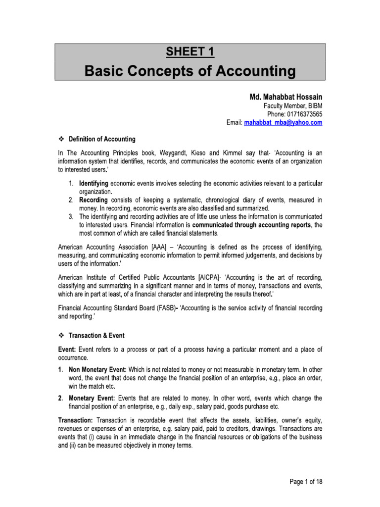 Basics of Accounting | PDF
