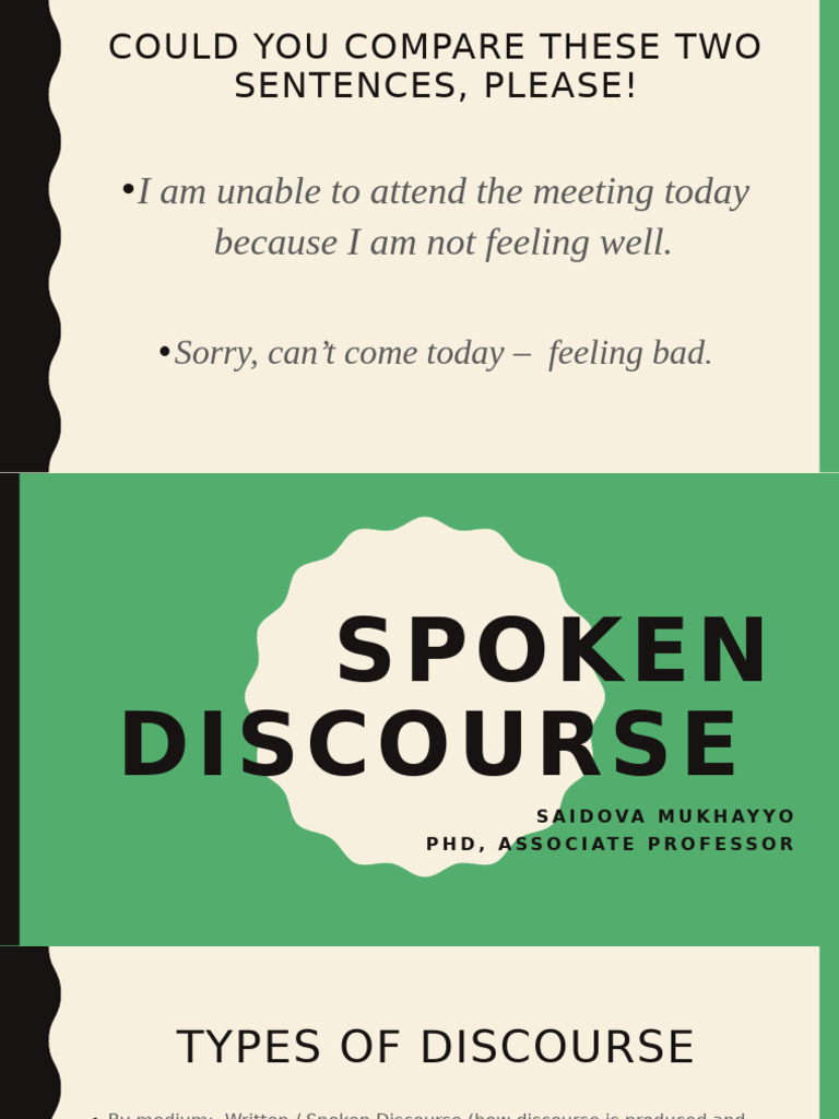 Analyzing Spoken Discourse Features | PDF | Linguistics | Discourse
