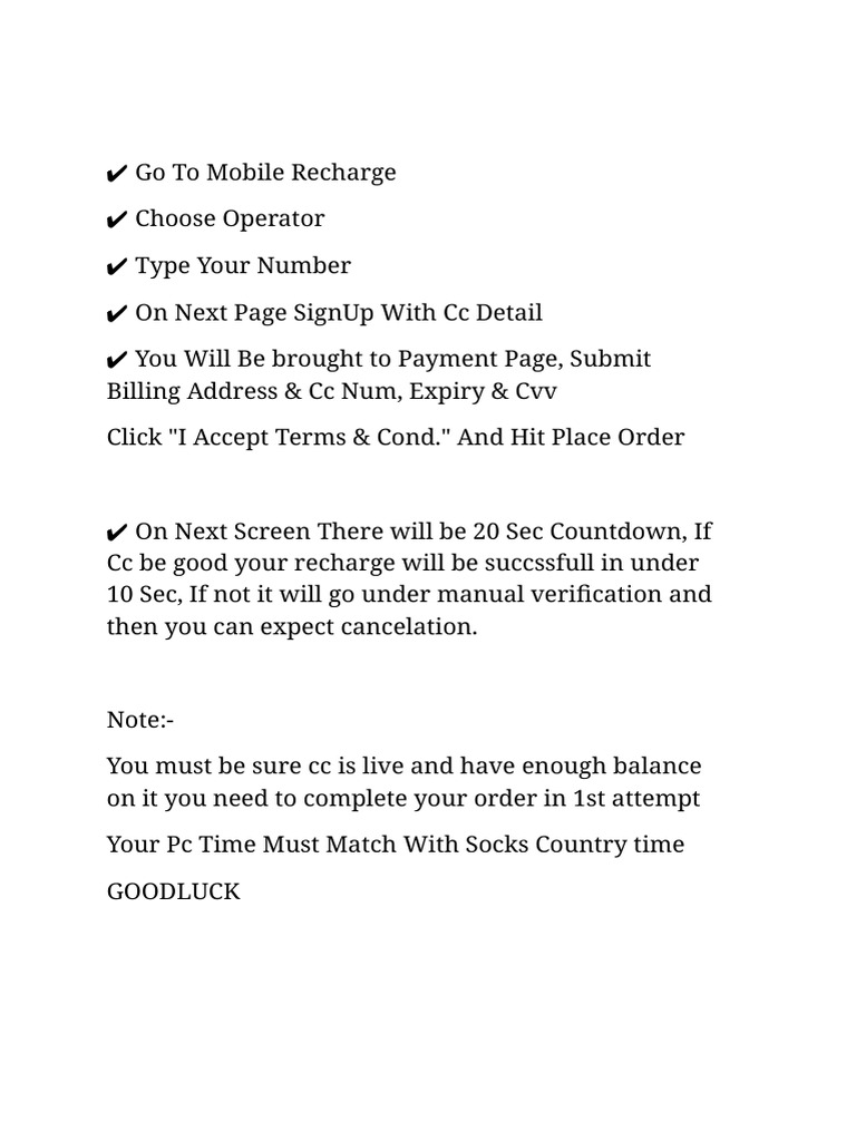 Mobile Recharge Carding Method | PDF