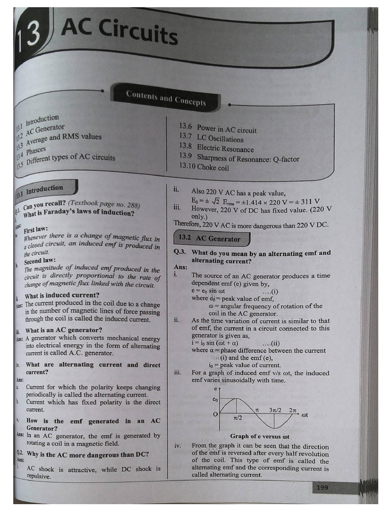 Phy - 13 - Ac Circuits Digest - 12th by Rushiprasad | PDF