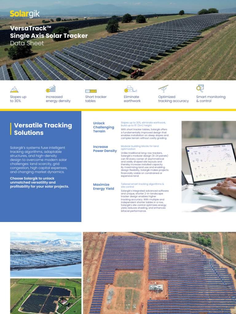 VersaTrack Solar Tracker Data Sheet | PDF