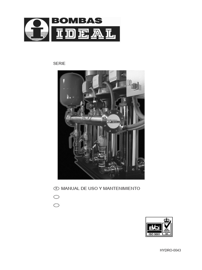 Manual de Uso y Mantenimiento HYDRO | PDF | Bomba | Ingeniería mecánica