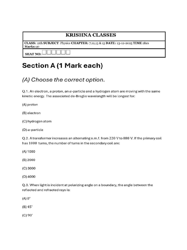 Physics 5 | PDF