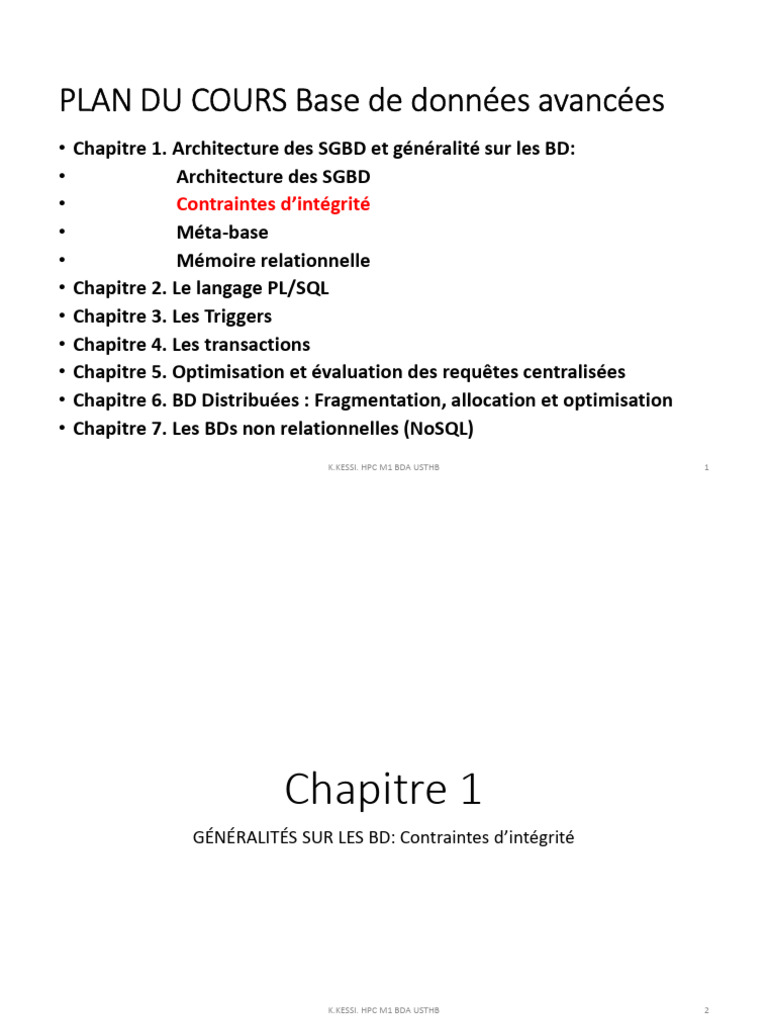 Contraintes d'intégrité en bases de données | PDF | Bases de données | SQL