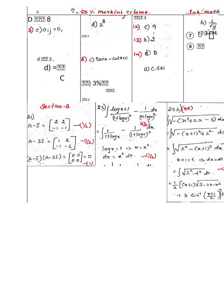 First 50-Toppers Answer Key Maths | PDF