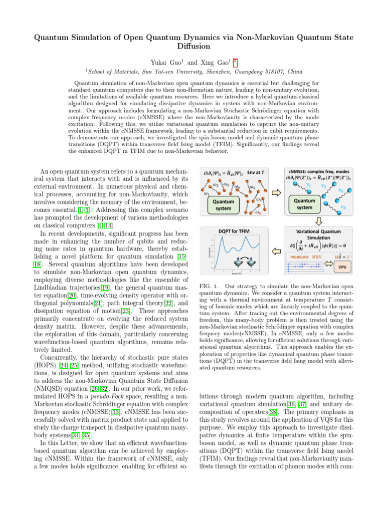 Non-Markovian Quantum State Diffusion Simulation | PDF | Quantum ...