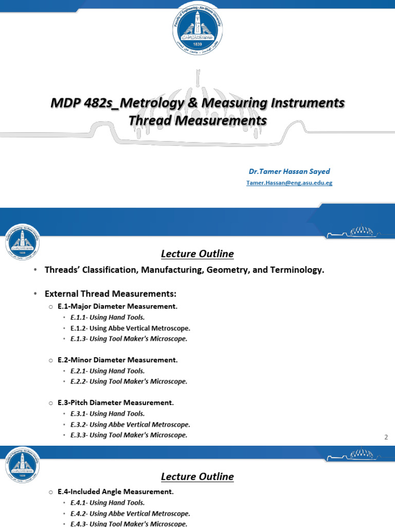 1.thread Measurements | PDF | Tools | Metalworking