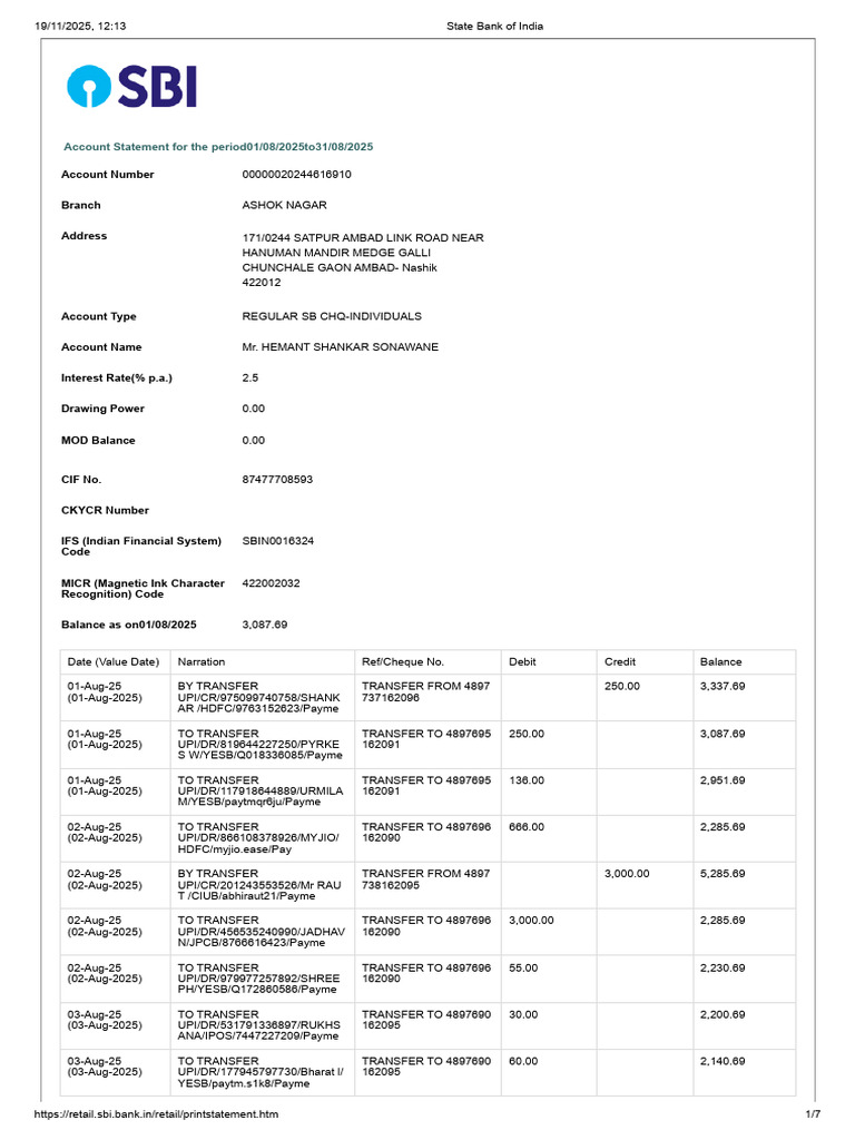 State Bank of India Augast | PDF | Financial Services | Banking