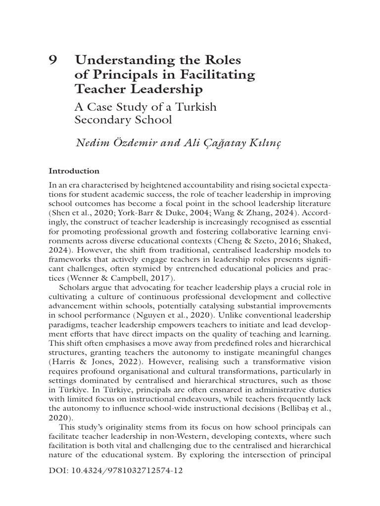Understanding The Roles of Principals in Facilitating Teacher ...