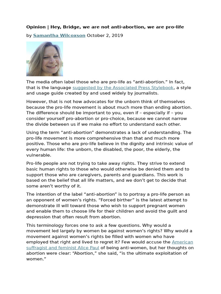 Pro-Life vs. Anti-Abortion: Understanding Terms | PDF | Anti Abortion ...