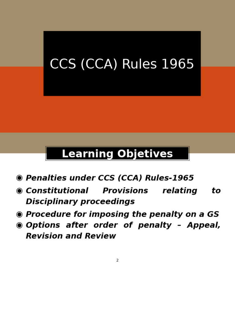 CCS (CCA) Rules 1965: Penalties & Procedures | PDF | Government ...