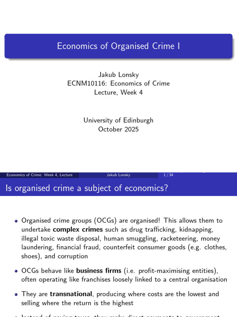 Economics of Organised Crime Overview | PDF | Organized Crime ...