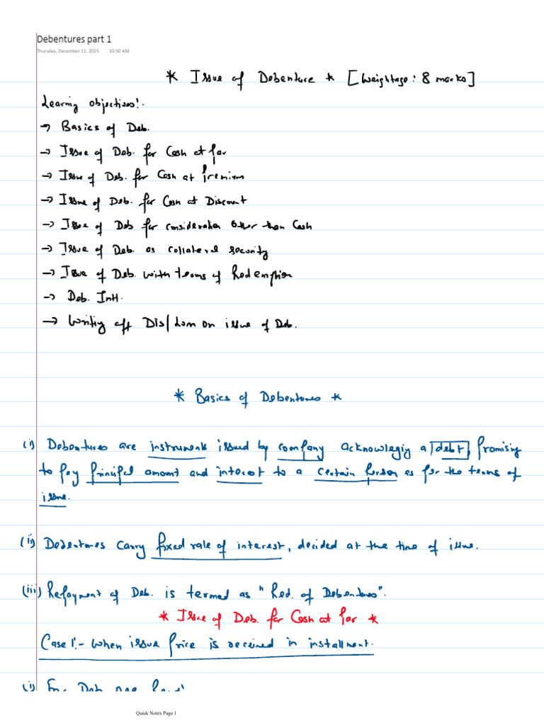 Debentures Part 1 | PDF