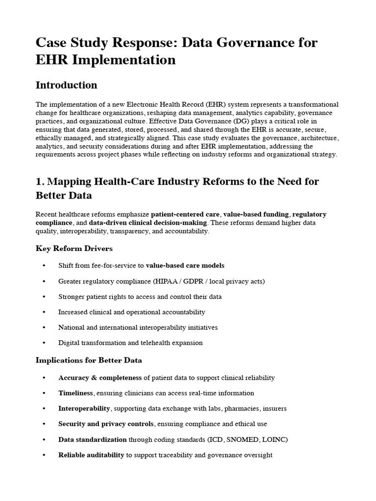 Data Governance for EHR Success | PDF | Electronic Health Record ...