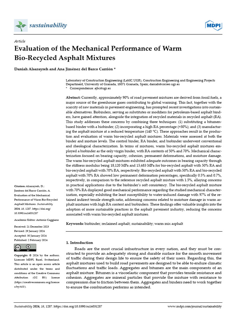 Evaluation of The Mechanical Performance of Warm B | PDF | Viscosity ...