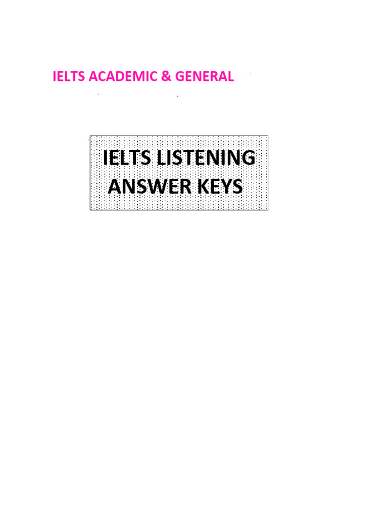 IELTS Listening Answer Keys Guide | PDF | International English ...