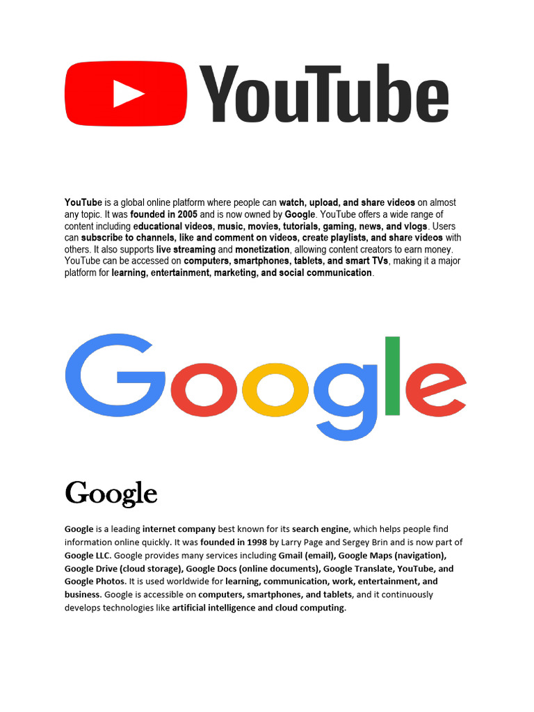 YouTube and Google Overview | PDF