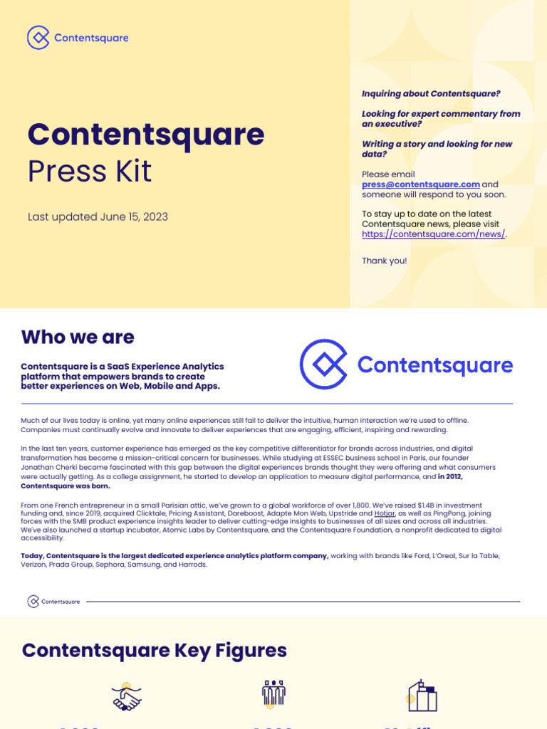 Contentsquare2023 Press Kit 0616 | PDF | Software As A Service | Brand
