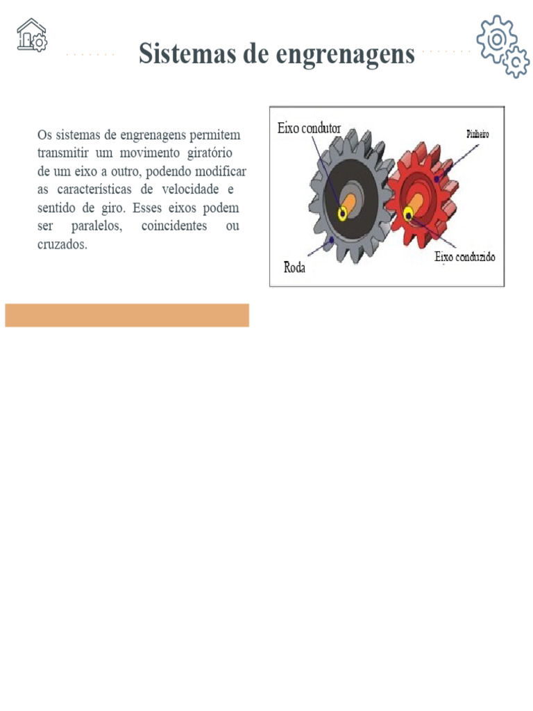 Sistemas de Engrenagens: Tipos e Funções | PDF | Eixo