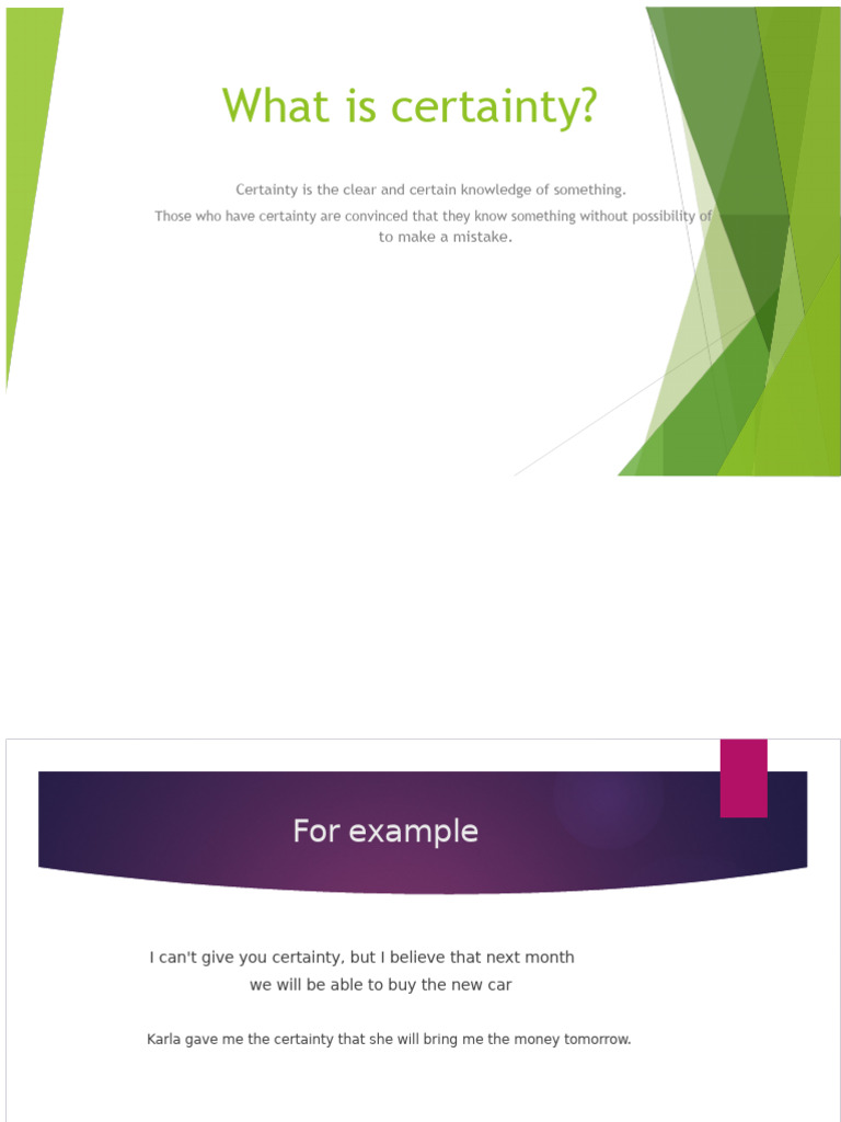 Understanding Certainty: Definition & Meaning | PDF