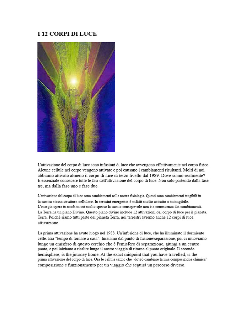 I 12 Corpi Di Luce | PDF