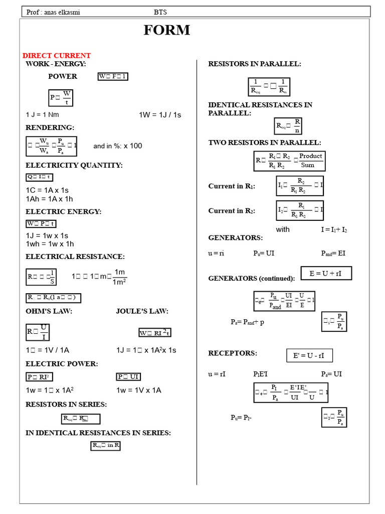 Electrotechnics Form | PDF | Electrical Impedance | Electricity