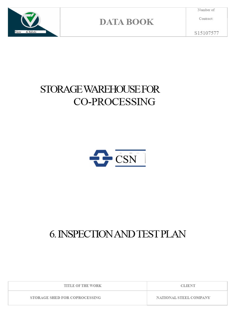 Inspection and Testing Plan | PDF | Welding | Construction