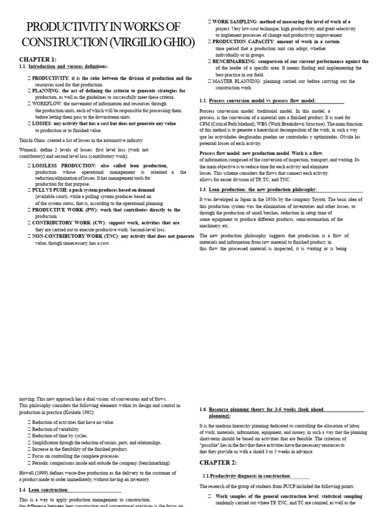 Lean Construction and Productivity Insights | PDF | Lean Manufacturing ...