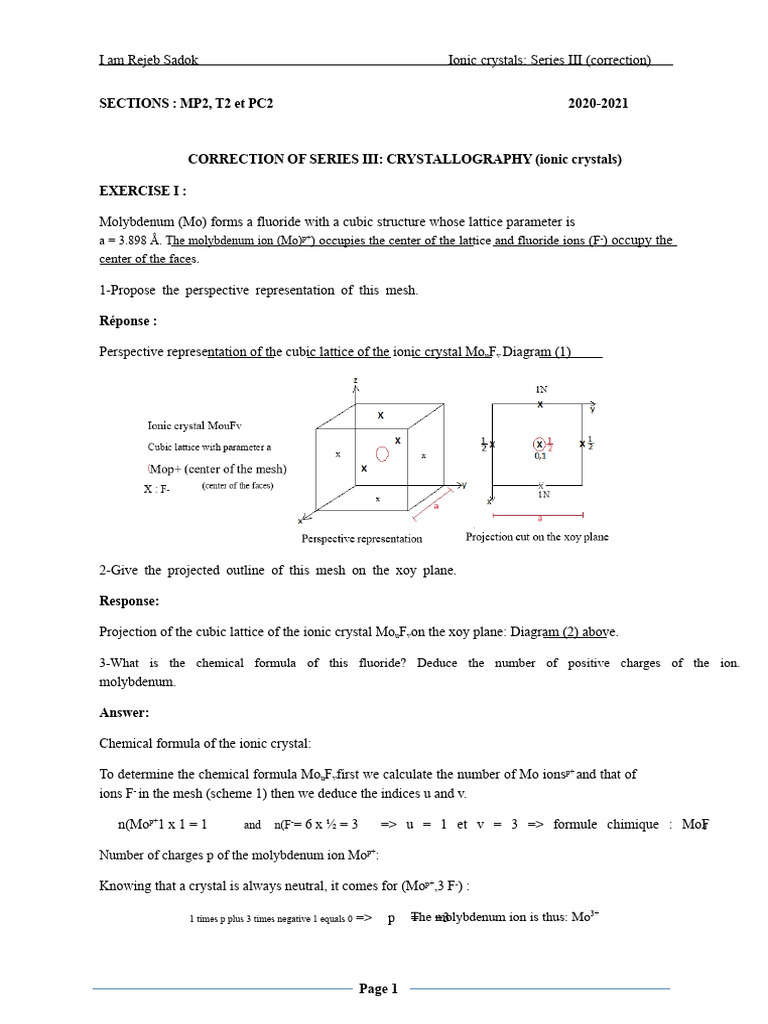 MP2 Crystal Series III - 20 21-Correction | PDF | Salt (Chemistry ...