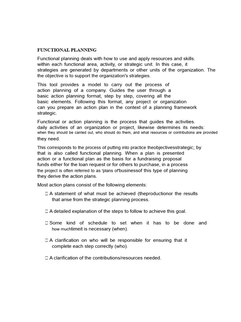 Functional and Marketing Planning Guide | PDF | Marketing | Marketing ...