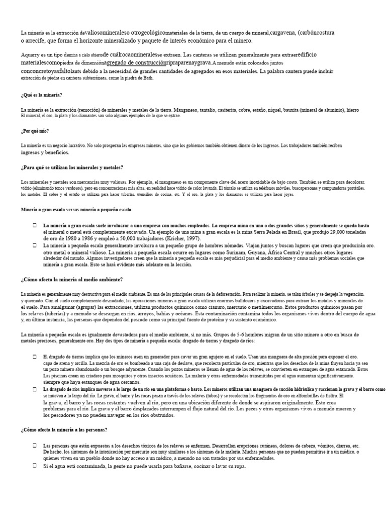 Impacto de la Minería en el Medio Ambiente | PDF | Minería | Guinea