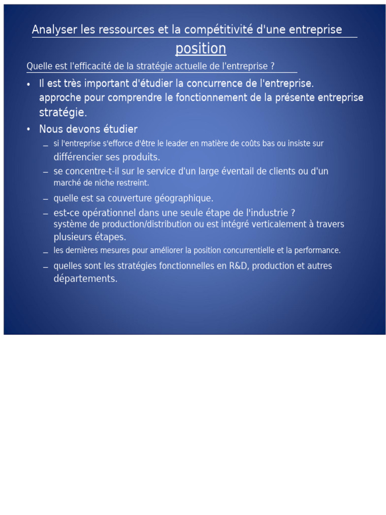 Analyse de la compétitivité d'entreprise | PDF | Chaîne de valeur ...